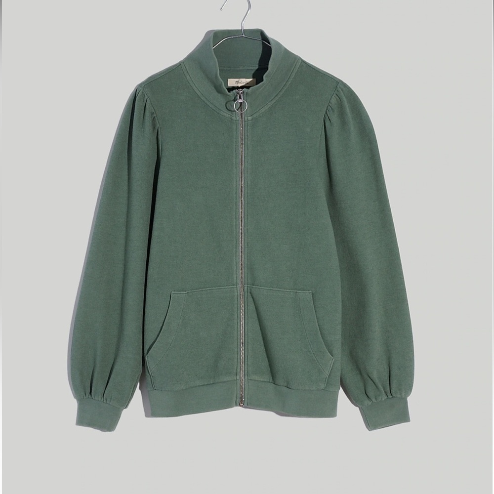 NWOT Madewell Garment -dyed terry zip up sweatshirt size medium